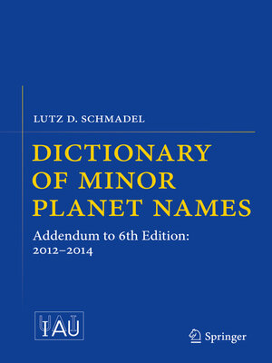 cover image of Dictionary of Minor Planet Names